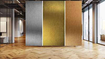 Aluminum, bronze and brass stitched textures Wall mural