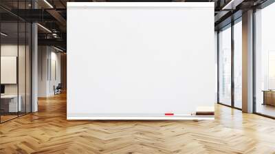 blank white board isolated on white Wall mural