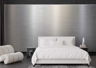 Brushed steel or aluminum metal panel over plastic background 3d illustration Wall mural