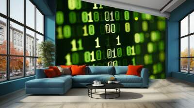 computer binary data monitor screen shot Wall mural