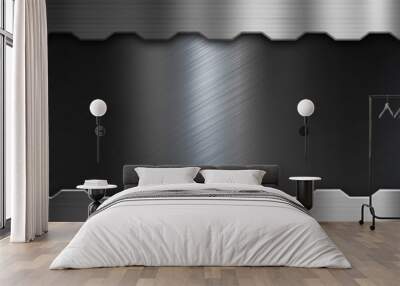 metal frame black brushed metallic background Wall mural