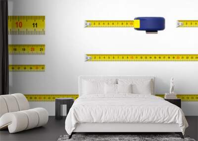 metal measure tapes set isolated including one meter Wall mural