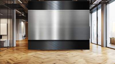 metal plate over black brushed metallic background Wall mural