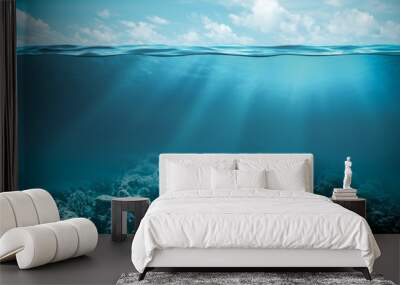 Sea or ocean underwater deep nature background Wall mural