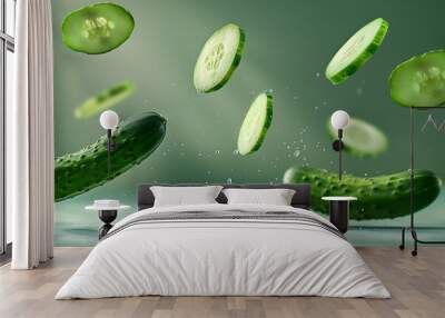 levitation food cucumber Wall mural