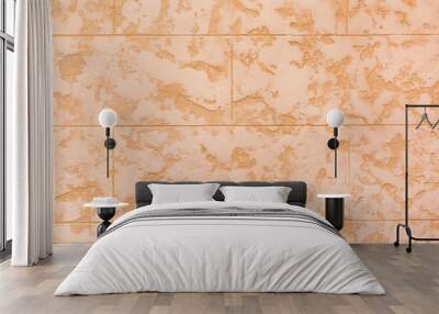 Light orange blocks brick wall with abstract plaster sand pattern texture background Wall mural