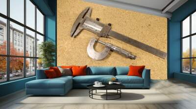 measuring instruments caliper on the table Wall mural