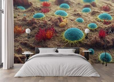 Molecule under microscope Wall mural