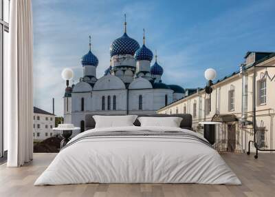 The Epiphany Cathedral in the ancient Russian town of Uglich. Landscaping and restoration Wall mural