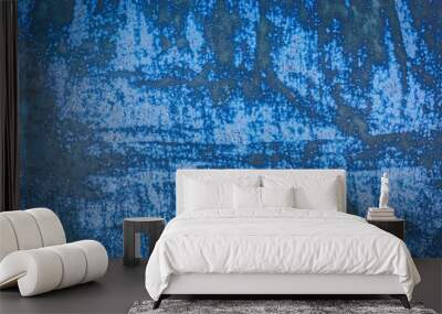 Old blue dirty concrete wall texture with abstract grunge pattern background Wall mural