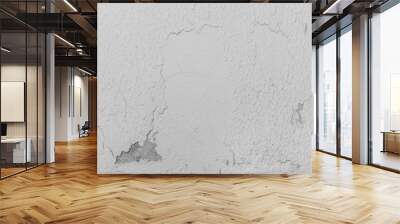 Old white or grey wall concrete texture cement background gray rough peeling paint plaster Wall mural