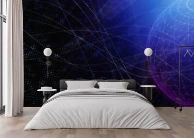 Polygonal globe background Wall mural