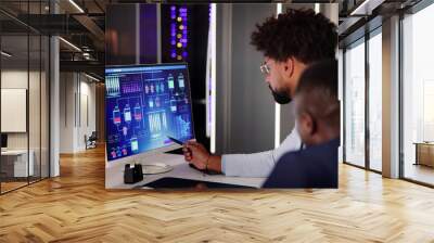 African American Engineers Monitoring Industrial Workplace Wall mural