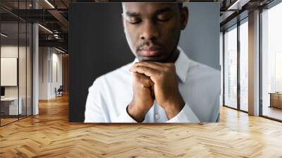 African American Man Praying Wall mural