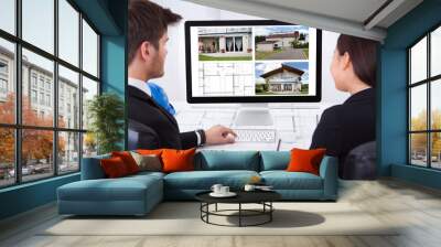 architects using computer Wall mural