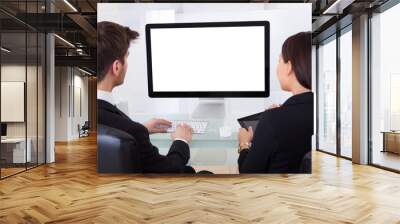 business people using computer Wall mural