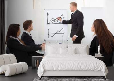 Businessman Giving Presentation To Colleagues Wall mural