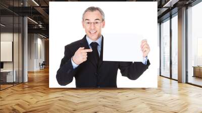 businessman with blank card Wall mural