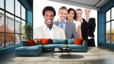 Businesspeople Standing Over White Background Wall mural