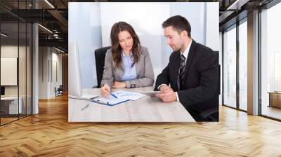 Businesspeople Working At Office Wall mural