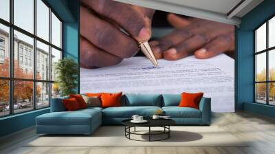 Businessperson Signing Contract Wall mural