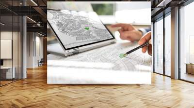 Cadastre Map And City Building Survey Wall mural