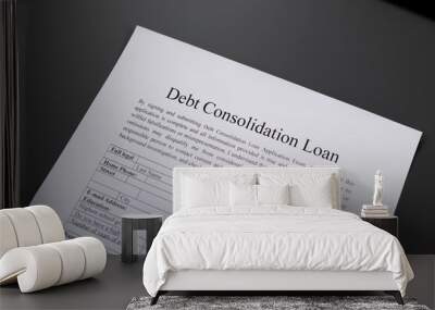 Debt Consolidation Loan Form Wall mural