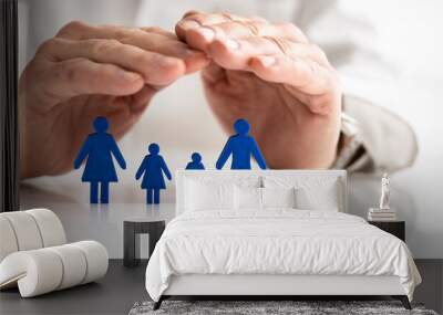 Doctor's Hand Protecting Pawn Family Wall mural