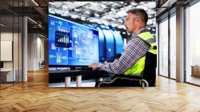 Engineer Operator Using Scada System Wall mural