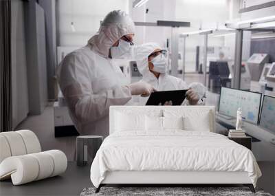 Factory Clean Room Laboratory. Industrial Engineer Wall mural