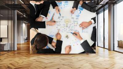 group of businesspeople planning for startup Wall mural