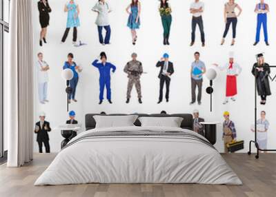 Group Of People From Various Professions Wall mural