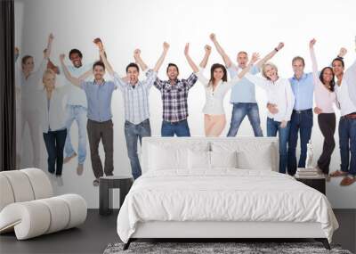 Happy Group Of People Dressed In Casual Wall mural