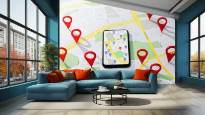 Local Map Pin Marker Search Wall mural