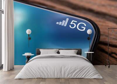 Mobile Phone Connected To 5G Network Wall mural