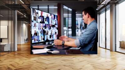 Online Digital HR Video Conference Webinar Wall mural