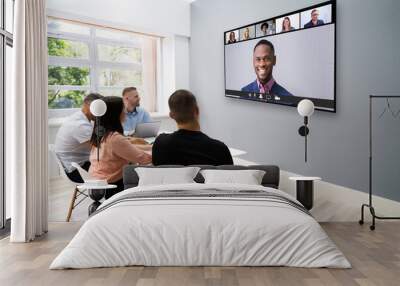 Video Conference Business Meeting Call Wall mural