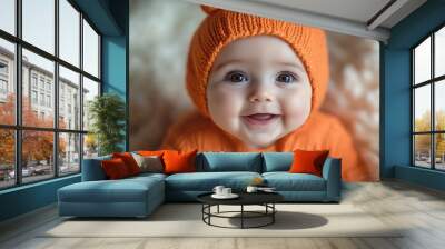 portrait smiling kid in halloween costume Wall mural