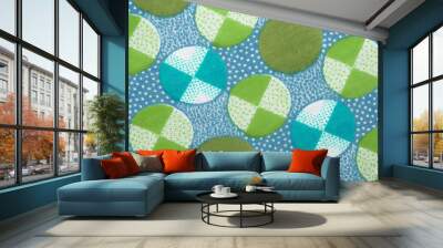 Print on fabrics, color circles Wall mural