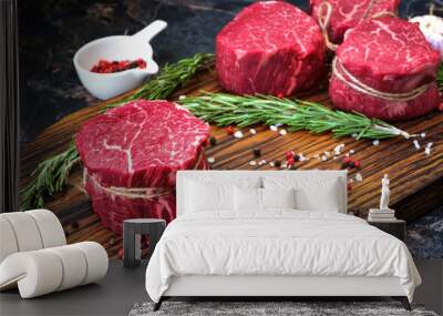 raw fillet Mignon steaks Wall mural