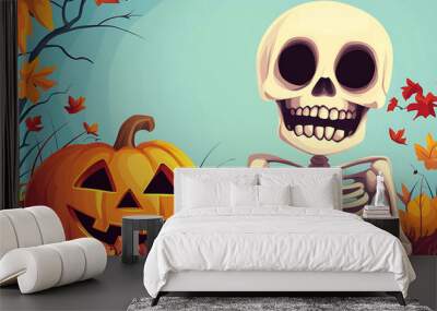 skeleton halloween scary background Wall mural