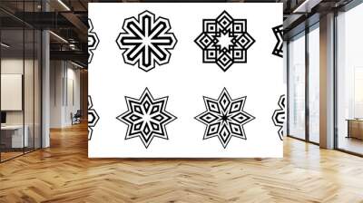 Snowflakes set. Isolated on white background. Wall mural