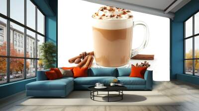 tasty sweet autumn drink spiced latte Wall mural