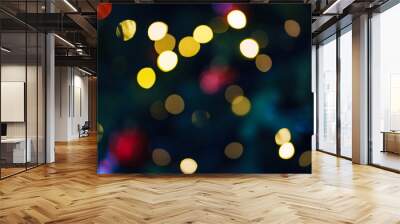 unfocused garland bulbs. Blur. the concept of Christmas decor. background. Wall mural