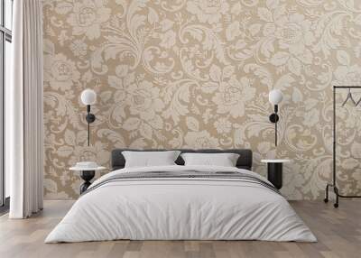 vintage wallpaper with flowers Wall mural