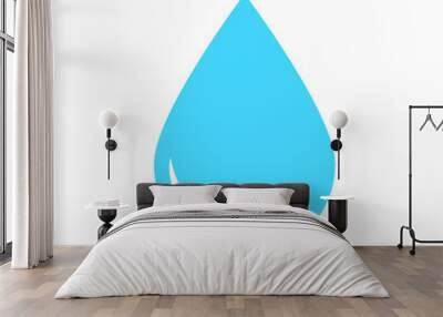 Water drop vector blue icon Wall mural