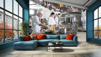 work of a group of chefs in a luxury restaurant. Wall mural