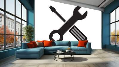 Wrench and Screwdriver icon. Tools vector icon Wall mural