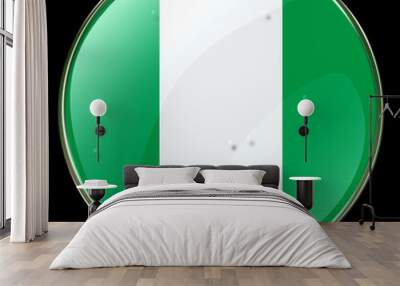 nigeria flag button Wall mural