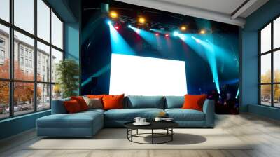 Rock concert, white screen isolated. (clipping path) Wall mural